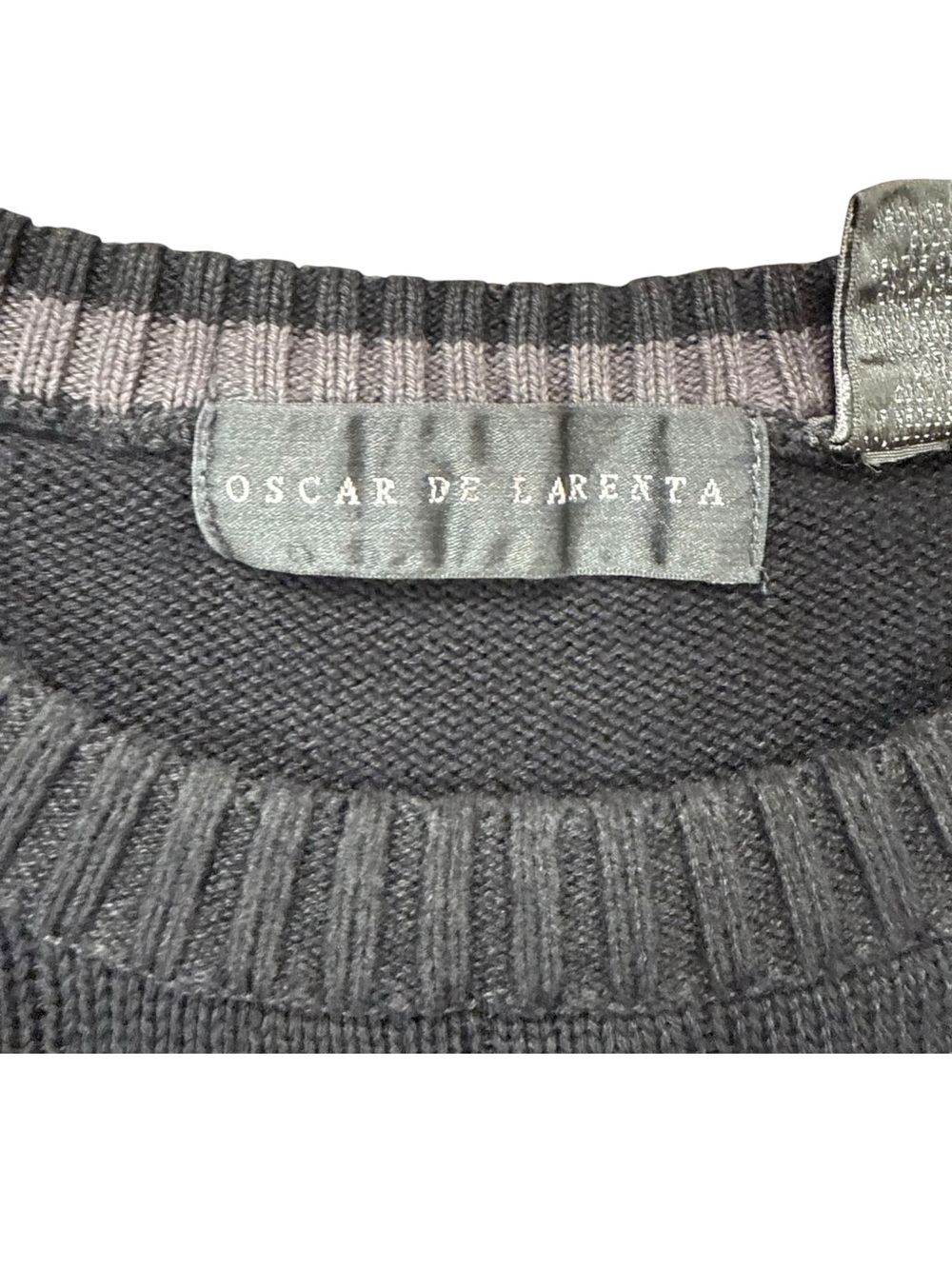 Oscar De La Renta Men’s Size XL Cable Grid Knit Grandpa Sweater Dark Gray Preppy - Picture 12 of 13